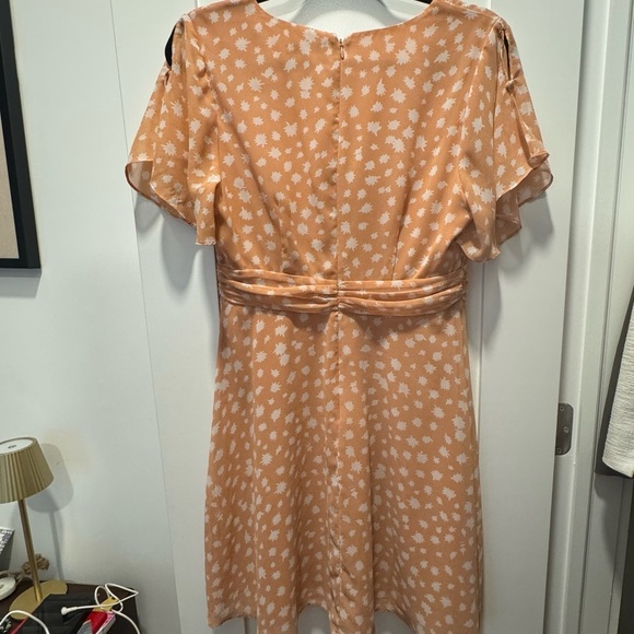 Madewell Apricot‎ Star Print Dress - Size 6 - cinched waist - Picture 9 of 13